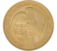 Alderney William & Catherine Engagement Gold Plated BU £5 Coin with Capsule Holder in a Pouch Wallet