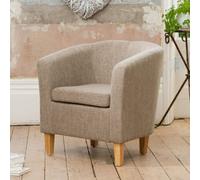 Artemis Home Alderwood Light Brown Hessian Tub Chair - Size: Single - Wilko
