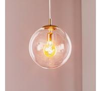ALDEX Hanging light 562, clear glass, gold cap/canopy