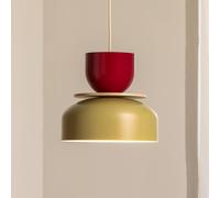 ALDEX Uto pendant light, beige brown/dark red, Ø 30 cm, metal