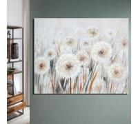 aldgate wooden flower rectangular wall art in cream and grey