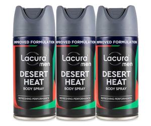 Aldi Lacura Men - Desert Heat Body Spray 150mL [x3]