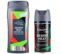 Aldi Lacura Men - Desert Heat Shower Gel 300ml + Desert Heat Body Spray 150ml [Bath & Body Set]