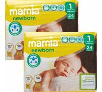 ALDI Mamia Newborn Nappies, Size 1, 2 x Packs of 24 (48 Nappies)