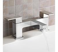 Aldo Modern Bathroom Chrome Deck Mounted Solid Brass Bath Filler Tap