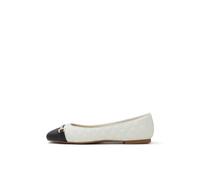 ALDO Women's Leanne Ballet Flat, White/Black, 6 UK