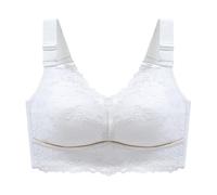 ALDOLA Bras for Women White Womens Bras Non Wired Push Up Lace Bralettes for Women with Support - from Small to Plus Size Lingerie (Size:38F
