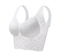 ALDOLA Bras Womens Bras Non Wired White Full Coverage Bra Longline Sports Bra Women's Bra Soft Cup Full Coverage (Size:120D)