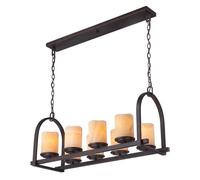 Aldona Eight Light Island - In Palladian Bronze & Yellow Onyx Stone