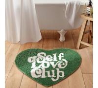 Aldopein Aesthetic Cute Green Bath Mat Fun Cool Small Rugs for Bedroom Dorm Bathroom, SELF Love Club Plush Trendy Groovy Funky Accent Throw Rugs, Cool Valentines Birthday Gift for Girl Best Friend
