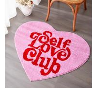 Aldopein Cute Hot Pink Small Area Rugs for Bedroom Bathroom Living Room College Dorm Aesthetic, Heart Shaped Modern Y2K Preppy Rug, Funky Trendy Bath Mat Soft Shaggy Bathroom Rugs Non Slip Washable