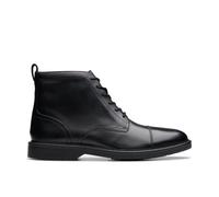 Aldwin Cap Black Leather Ankle Boots Clarks Black 8-Standard Fit