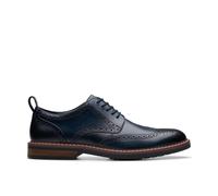 Aldwin Limit Brogue Navy Leather Oxford Shoes Clarks Blue 10-Standard Fit