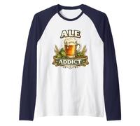 Ale Addict Funny Real Ale-Lover Pub Beer Humour Raglan Baseball Tee