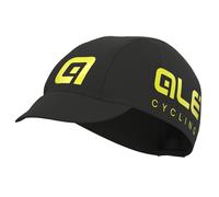 Alé Cotton Summer Cycling Cap, Black/Fluo Yellow, Taglia-unica