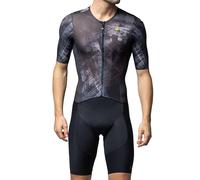 Alé Cycling Men's PR.E Mirror Short Sleeve Skinsuit, Black, M