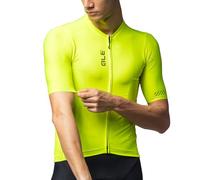 Alé Cycling Men's Pragma Colour Block Short Sleeve Cycling Jersey, Fluo Yellow, S