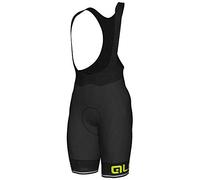 Alé Cycling Men's Solid Corsa Bib Shorts, Black/Fluo Yellow, M