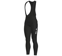 Alé Cycling Men's Solid Winter Bib Tights, Black/White, L