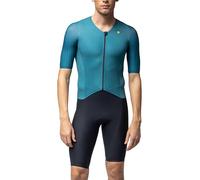 Alé Cycling Men's Triathlon Eagle Short Sleeve Tri Suit - Aerodynamic Jet-Stripes Sleeves, Multi-Discipline Design for Swim-Bike-Run, Minimal-Seam Compression Fit, Raw-Cut Sleeves