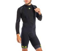 Alé Cycling Solid Blend Winter Bib Shorts, Black/Yellow, XS