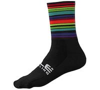 Alé Cycling Unisex Flash Q-Skin 16cm Cycling Socks, Black, Large (EU 44-47)