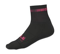 Alé Cycling Logo Q-Skin 12cm Cycling Socks, Black/Fluo Pink, Medium (EU 40-43)