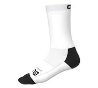 Alé Cycling Unisex Team Q-Skin 18cm Cycling Socks, White, Small (EU 36-39)
