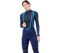 Alé Cycling Women's Klimatik K-Atmo 2.0 Water Repellent Winter Bib Shorts, Navy Blue, XS