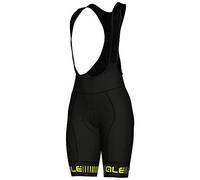 Alé Cycling Women's PR.R Strada Bib Shorts, Black/Fluo Yellow, XL