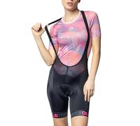 Alé Cycling Women's Pragma Traguardo Bib Shorts, Black/Fluo Pink, S