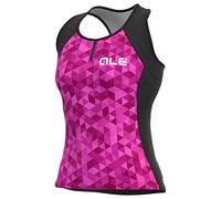 Alé Cycling Women's Solid Triangles Tank Top, Fluo Pink/Violet, XS