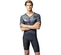 Alé Cycling Men's R-EV1 Hive 2.0 Short Sleeve Skinsuit, Grey, L