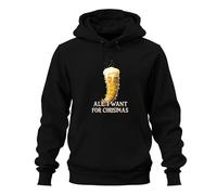 Ale I Want for Christmas Viking Drinking Horn Beer Gift Funny Unisex Hoodie Hoodie, black, XXL