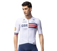 ALE' Mens British Official Pr-s 2.0 Short Sleeve Cycling Jersey, White, S EU