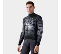 Alé Men's PR-S Checker Long Sleeve Cyling Jersey, Grey, L
