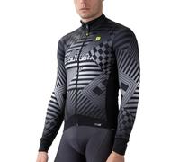 Alé Men's PR-S Checker Long Sleeve Cyling Jersey, Grey, M