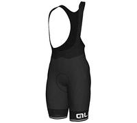 ALE' Mens Solid Corsa Bib Shorts, Black/White, XS EU