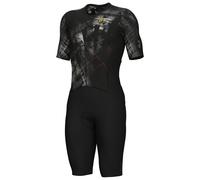 Alé Cycling Men's PR.E Mirror Short Sleeve Skinsuit, Black, XXL