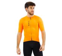 Alé Cycling Men's Pragma Colour Block Short Sleeve Jersey, Orange, S