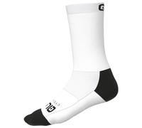 Alé Cycling Unisex Team Q-Skin 18cm Cycling Socks, White, Small (EU 36-39)