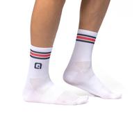 Alé Unisex British Cycling Official Prime Q-Skin 12cm Cycling Socks, White, S (36-39 EU)