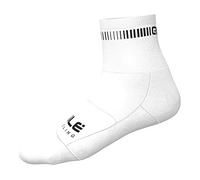 Alé Cycling Logo Q-Skin 12cm Cycling Socks, White/Black, Small (EU 36-39)