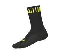 Alé Unisex Strada 18cm Cycling Socks, Black/Fluo Yellow, Medium (EU 44-47)