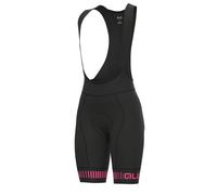 ALE Womens Cycling Bib Shorts - Strada PR-R - Padded, Black/Pink L13151518
