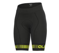 ALE Womens Padded Cycling Shorts - Strada PR-R - Black/Yellow, L20054018