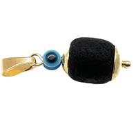 Alea Collection Genuine Azabache Charm Blue Evil Eye Powerful Protection Pendant Piedra Natural Contra El Mal De Ojo (Religious)