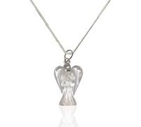 aleafa Armlet Presents Clear Quartz Pendant Angel Shape Crystal Stone Pendant with Metal Chain for Reiki and Crystal Stone Pendant Size 20-25 Mm Approx (Color Clear) #Aport-0209