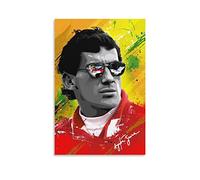 Aleakea Ayrton Senna Portrait Art Vintage Poster Canvas Print Wall Art Retro Decorative Painting for Home Bedroom Living Room Decor08x12inch(20x30cm)