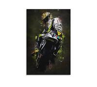 Aleakea Valentino Rossi Moto Rider Vintage Art Vintage Poster Canvas Print Wall Art Retro Decorative Painting for Home Bedroom Living Room Decor20x30inch(50x75cm)
